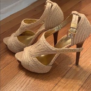 REPORT SIGNATURE Beige Peep Toe Heels